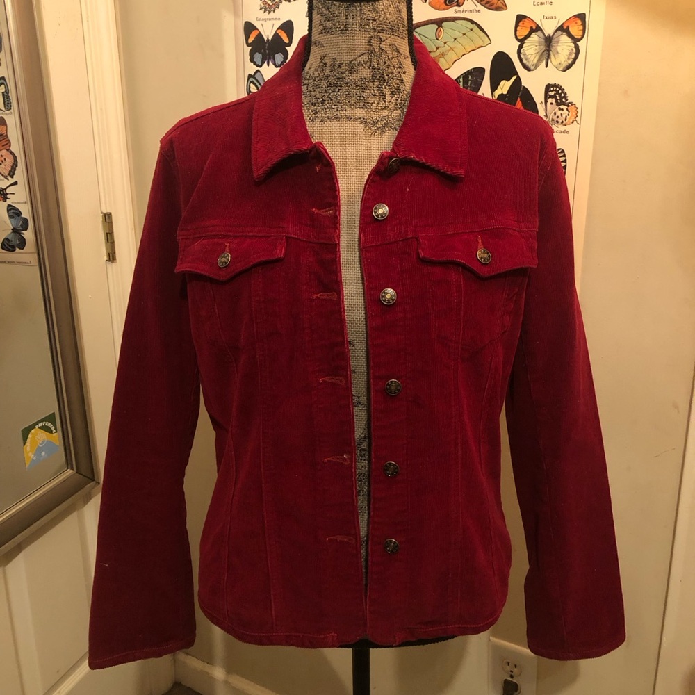 A.M.I Women's Red Corduroy Jacket